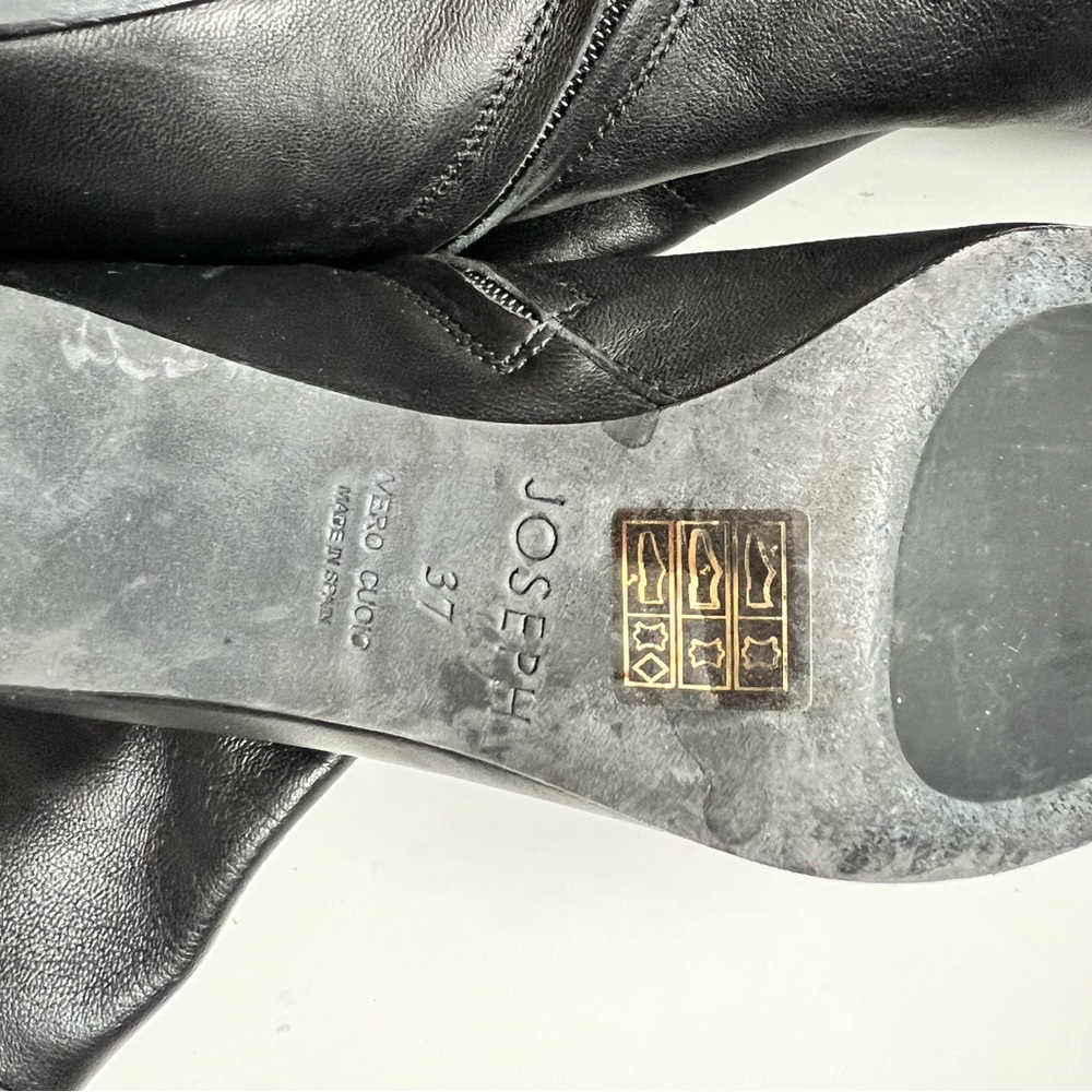 Joseph Leather Block Heel Ankle Sock Boots - Picture 9 of 11